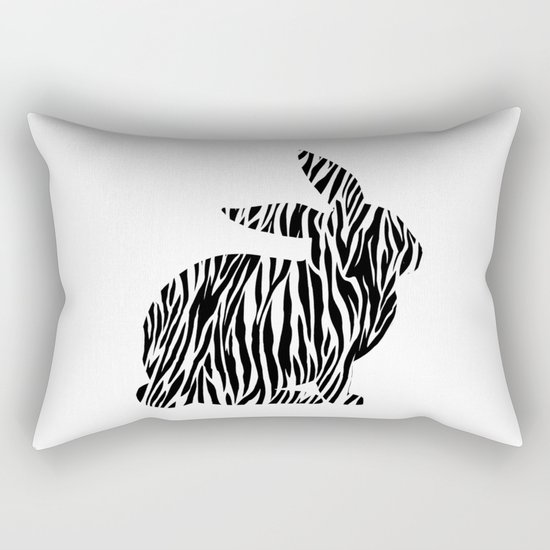 Rabbit with zebra print Rectangular Pillow