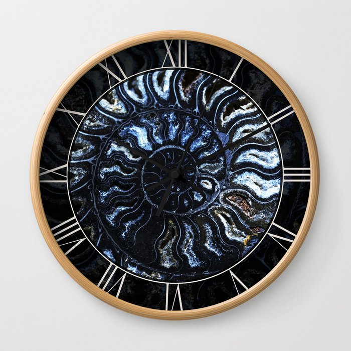 Blue Ammonite Wall Clock