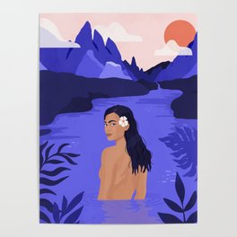 Kauai Poster | Island, Flower, Drawing, Maui, Female, Hawaii, Leaves, Hawaiian, Digital, Sun 