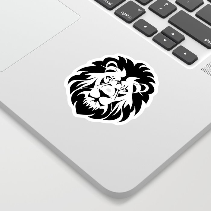 Lion's head symbol graphic art, leo 00007 Sticker