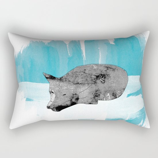 sleeping wolf Rectangular Pillow