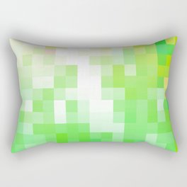 geometric pixel square pattern abstract background in green brown Rectangular Pillow