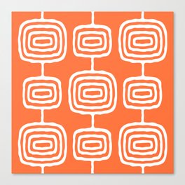 Mid Century Modern Atomic Rings Pattern 771 Orange Canvas Print