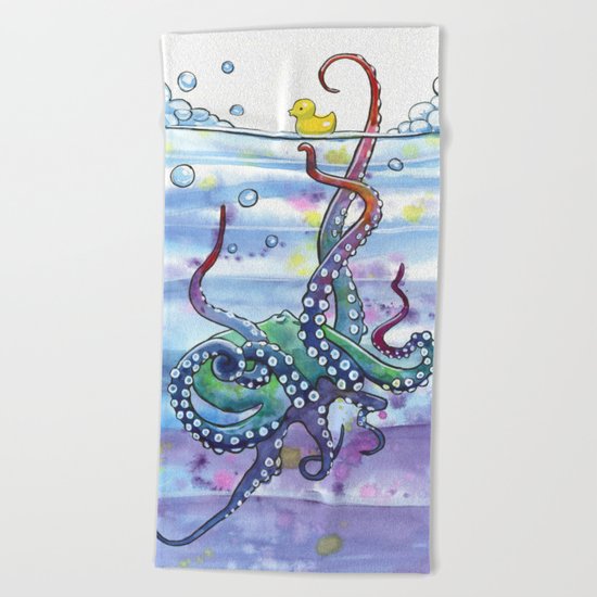 Bath Time Octopus Beach Towel