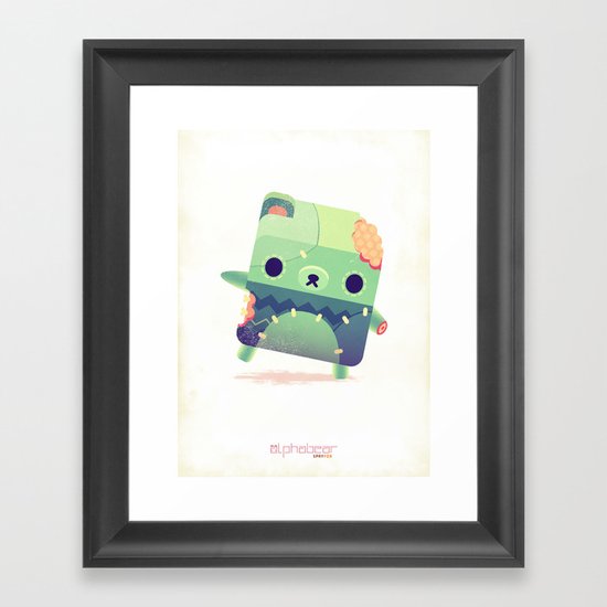 Zombie Bear Framed Art Print