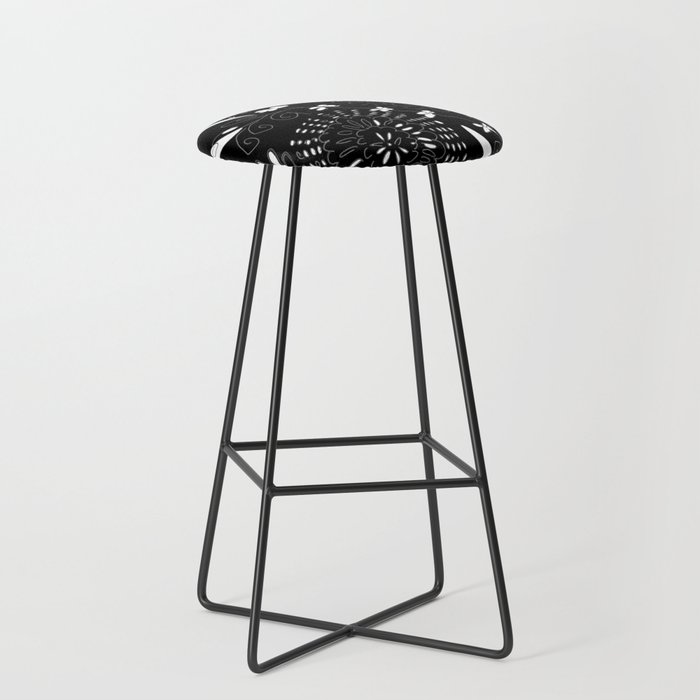 black toile by cocoblue Bar Stool