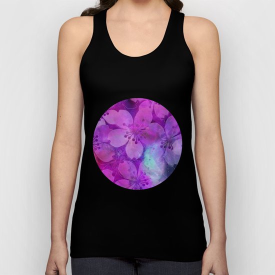 Fancy Floral watercolor pattern pink Unisex Tank Top