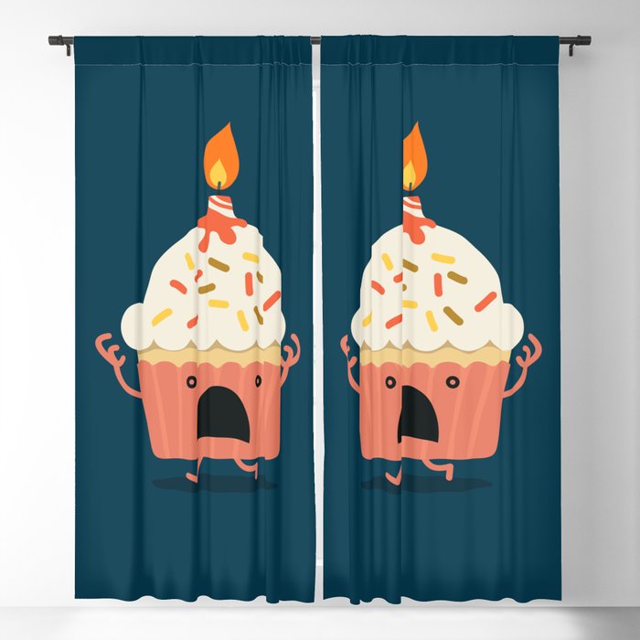 Cupcake on fire Blackout Curtain