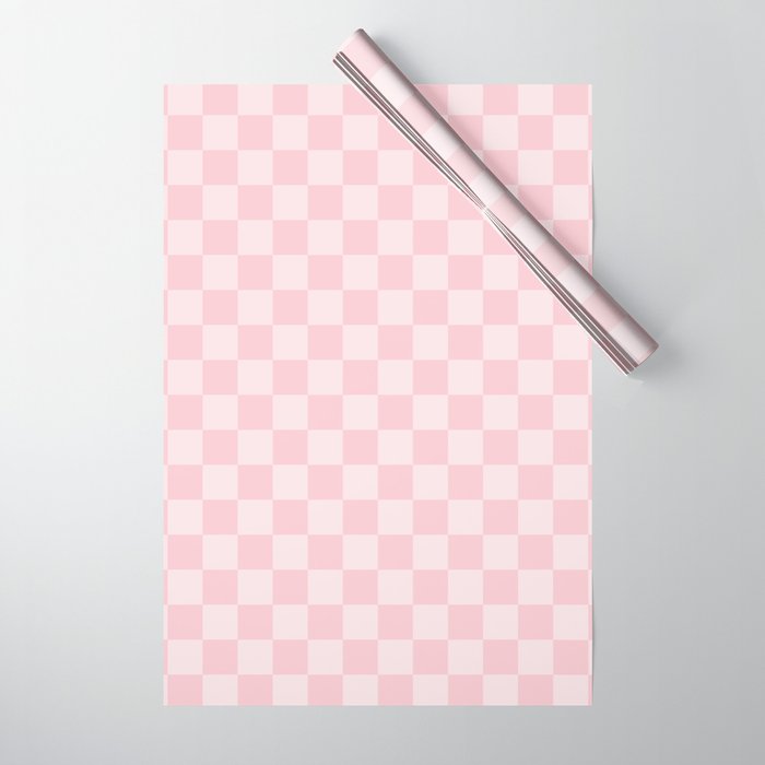 Large Light Millennial Pink Pastel Color Checkerboard Wrapping