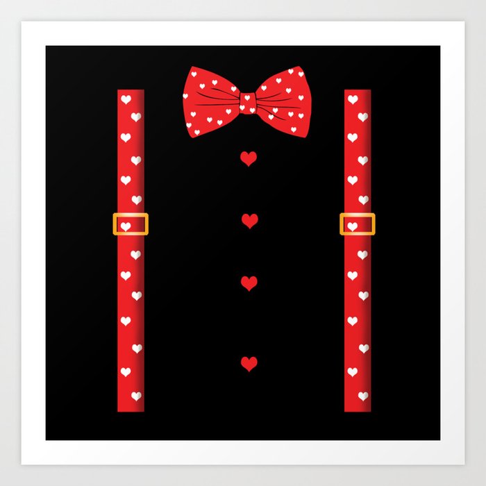 Valentines Costume Heart Tie Jumper Valentines Day Art Print