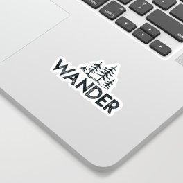 WANDER Forest Trees Black and White Sticker