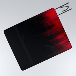 Red and Black Abstract Picnic Blanket