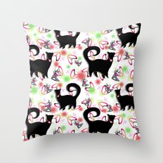 Retro Snobby Cats 2 Throw Pillow