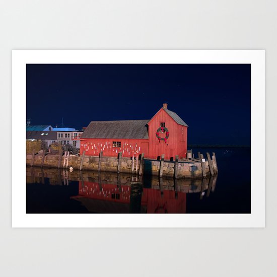 Motif #1 with Christmas Wreath Art Print