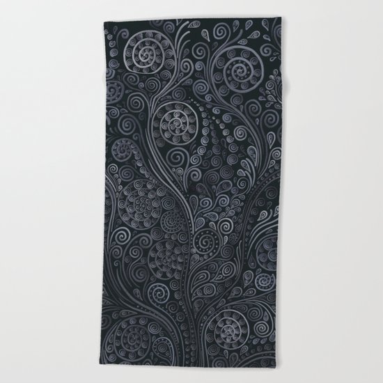 3D ornaments, soft blue Beach Towel