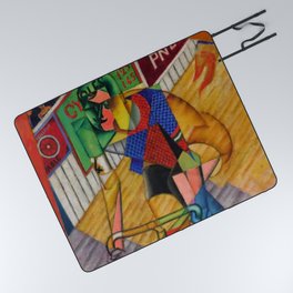 LE CYCLISTE (The Bicyclist) by Jean Metzinger Picnic Blanket