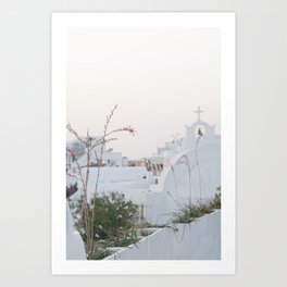Santorini Oia Pastel Bliss #1 #wall #decor #art #society6 Art Print