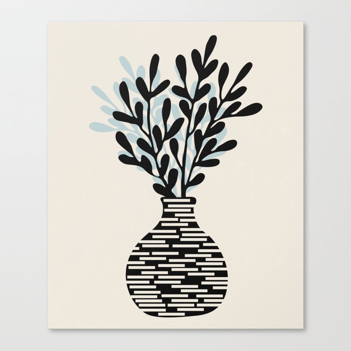 Still Life with Vase and Tree Branches Canvas Print