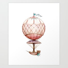 Ruby Air Balloon Art Print