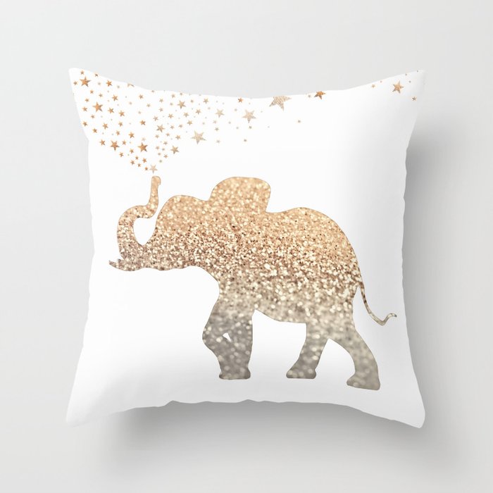 GOLD ELEPHANT Throw Pillow