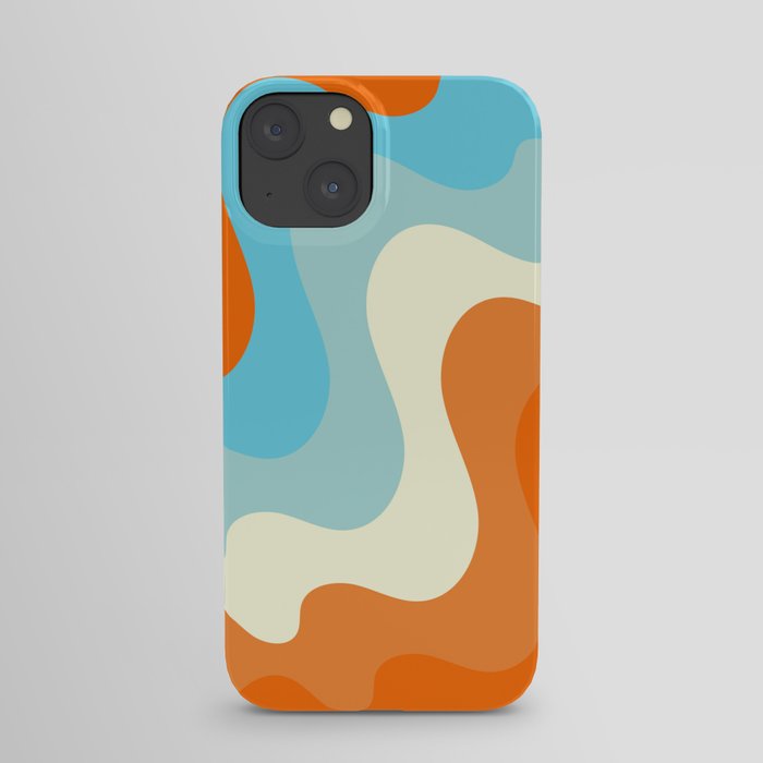Vintage Summer Palette Mid-Century Minimalist Waves Abstract Art iPhone Case
