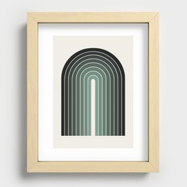 Gradient Arch IV Earthy Green Mid Century Modern Rainbow Recessed Framed Print