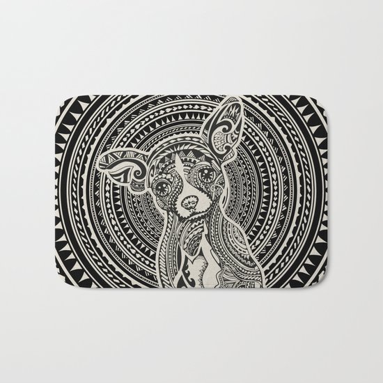Polynesian Chihuahua Bath Mat