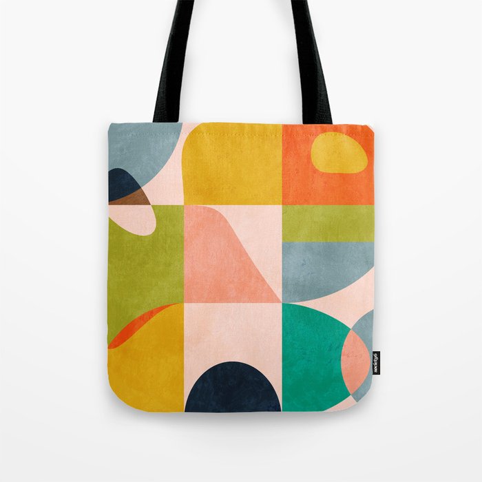 mid century abstract shapes spring I Tote Bag