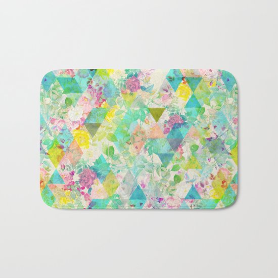 Floral triangles Bath Mat