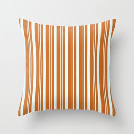 [ Thumbnail: Light Cyan & Chocolate Colored Striped Pattern Throw Pillow ]