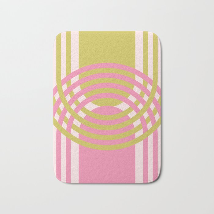 Arches Composition in Rose Pink and Light Moody Green Bath Mat