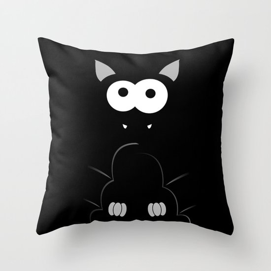 Minimal Bat Throw Pillow