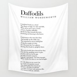 Daffodils - William Wordsworth Poem - Literature - Typography Print 1 Wall Tapestry