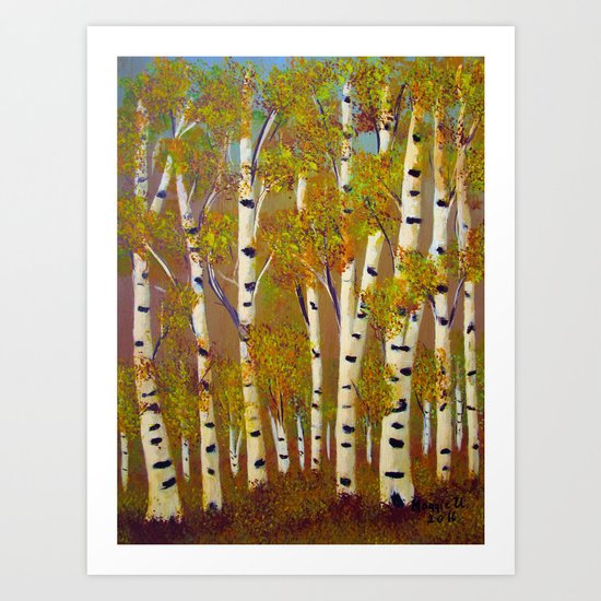 Birch trees-3 Art Print