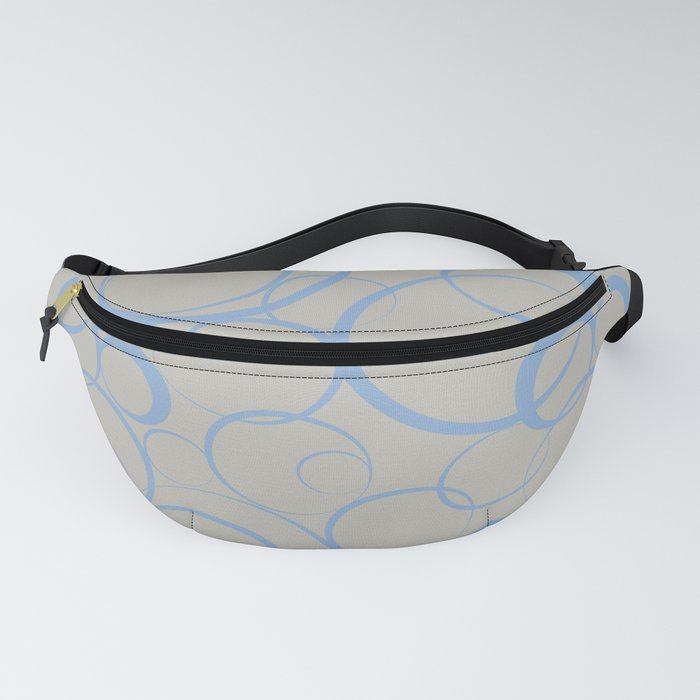 Blue and Gray Funky Ring Pattern V47 2021 Color of the Year Lead Crystal 20-0087 and Placid Blue Fanny Pack