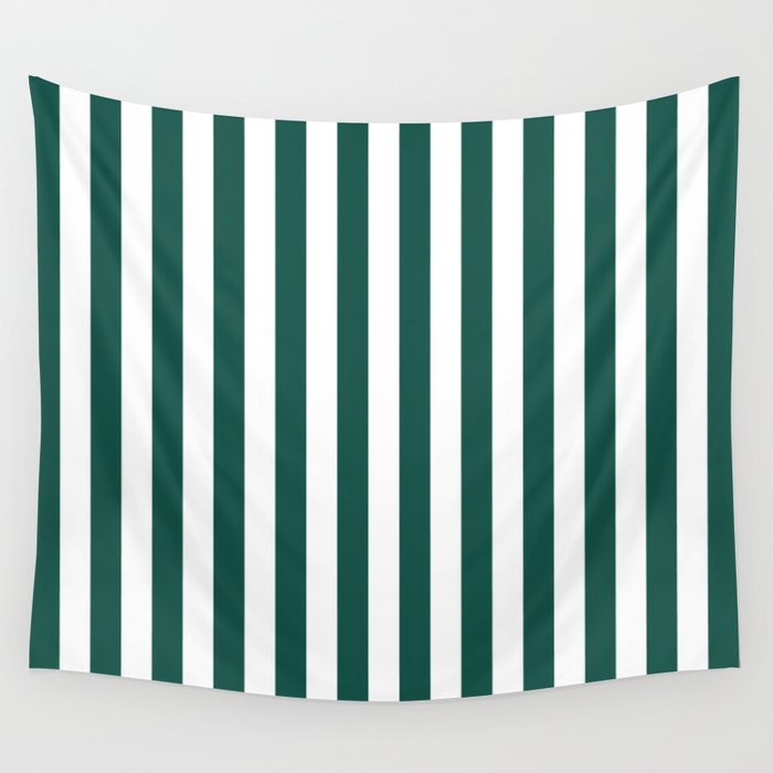 Green And White Stripes Summer Style Wall Tapestry