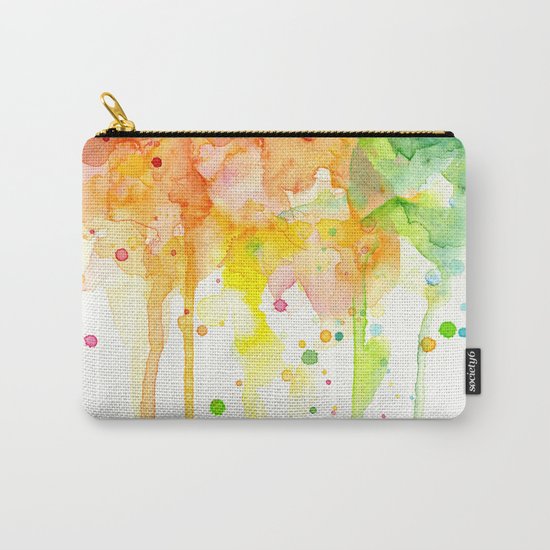 Rainbow Watercolor Pattern Texture Carry-All Pouch