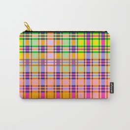 Multi colored gradation neon plaid pattern Carry-All Pouch