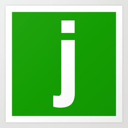 letter J (White & Green) Art Print