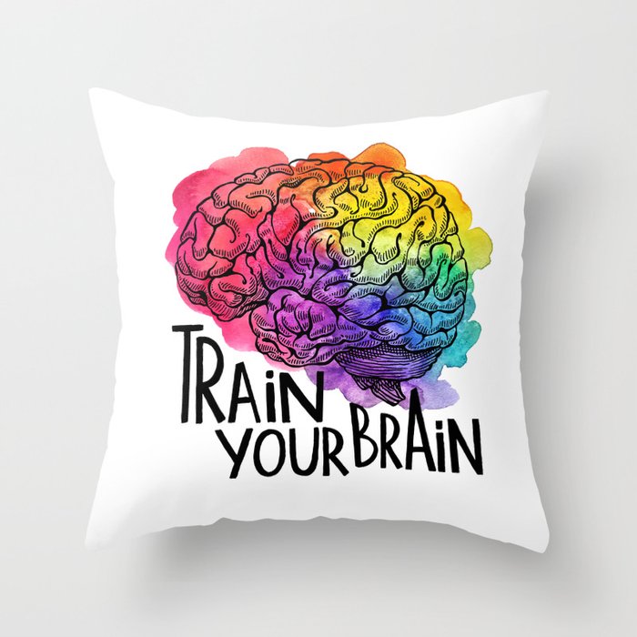 Train your brain Throw Pillow