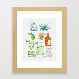 Classic Margarita Cocktail Recipe Framed Art Print