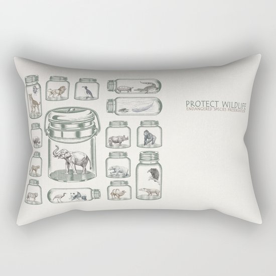 Protect Wildlife - Endangered Species Preservation Rectangular Pillow
