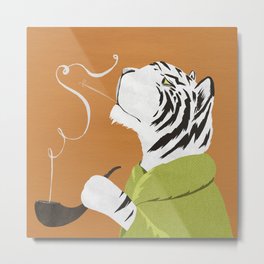 Smoking tiger Metal Print
