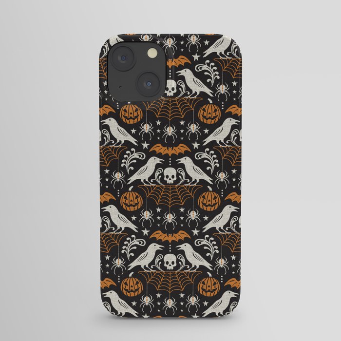 All Hallows' Eve - Black Orange Halloween iPhone Case