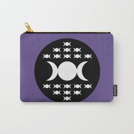 Triple Moon Goddess - White, Black and Ultra Violet Carry-All Pouch