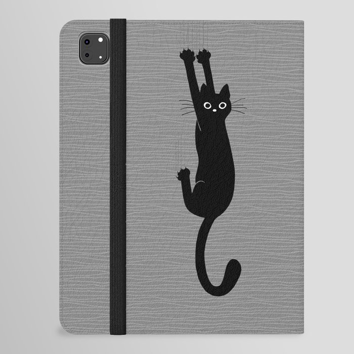 Black Cat Hanging On | Funny Cat iPad Folio Case