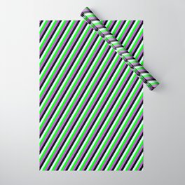 [ Thumbnail: Light Cyan, Lime, Orchid, and Black Colored Lined Pattern Wrapping Paper ]