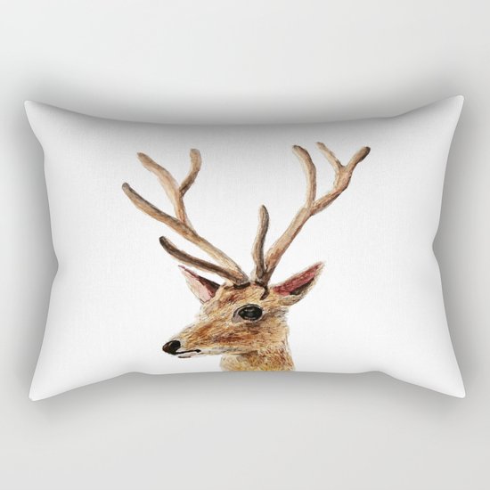 deer watercolor painting Rectangular Pillow