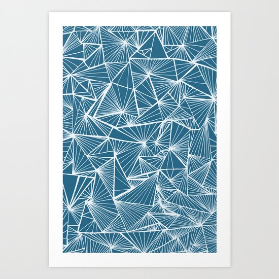 Triangular Texture - Reverse Blue Art Print