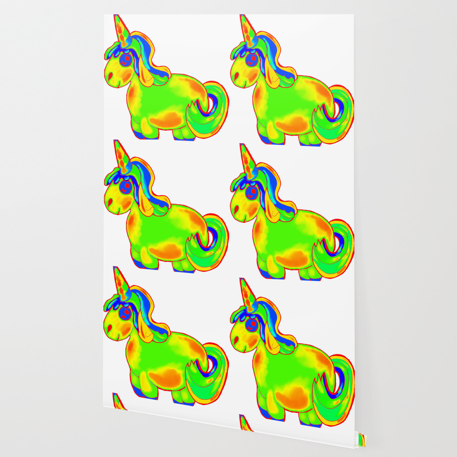 Chubby Unicorn Wallpaper By Green Cow Society6